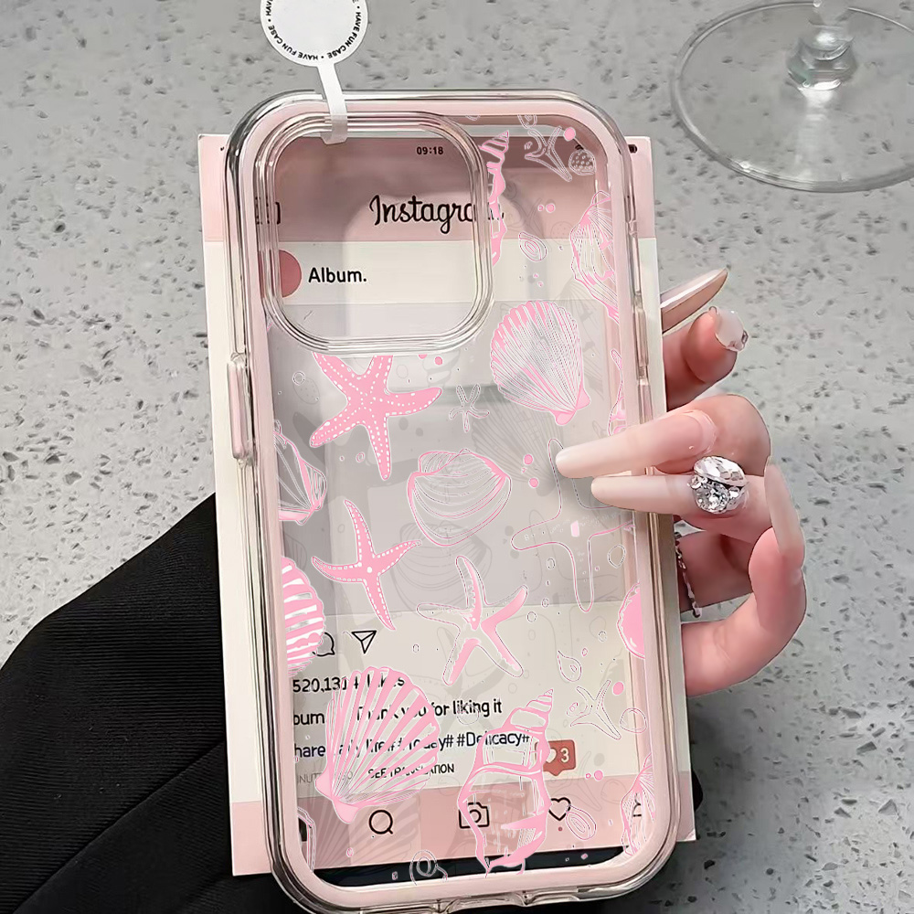 Shelly - غطاء هاتف شفاف بتصميم صدفة البحر