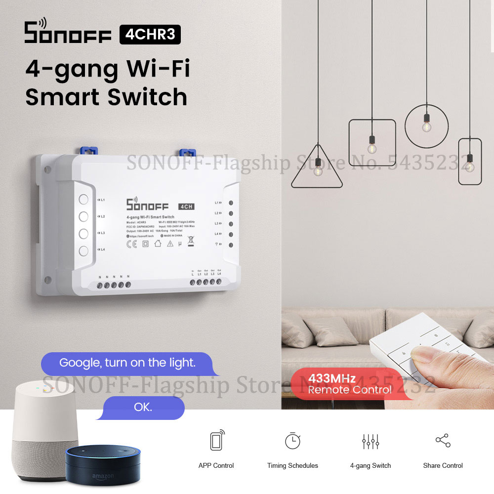 Itead SONOFF 4CH R3 Wifi اللاس - مراجعة Sonoff وسعره