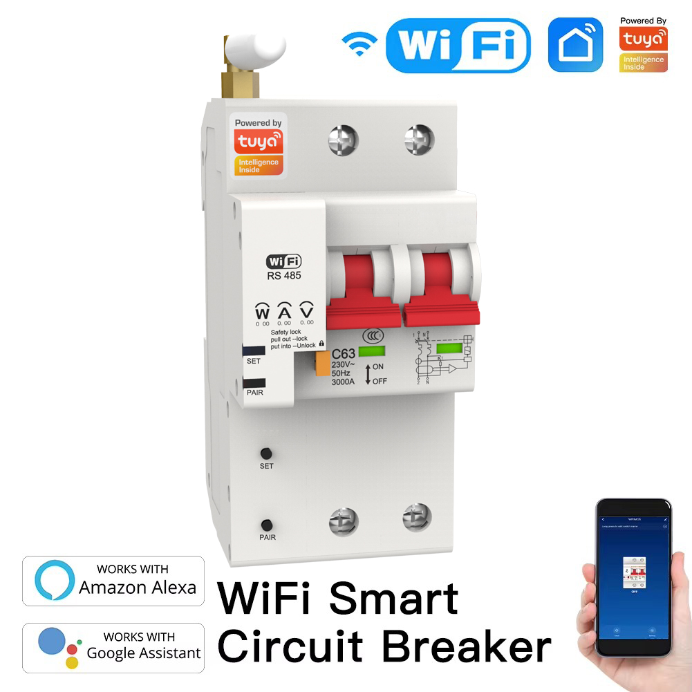 قاطع دائرة واي فاي ذكي 2P 10A  - مراجعة Tuya Smart وسعره